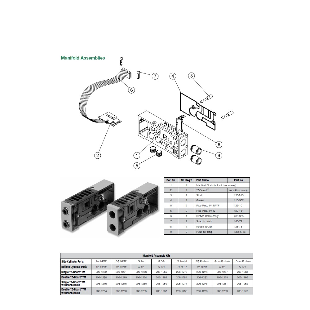 206-1279 NUMATICS/AVENTICS MANIFOLD BLOCK 2012 SERIES 3/8" NPT S/B PORTS DZB (Z2)